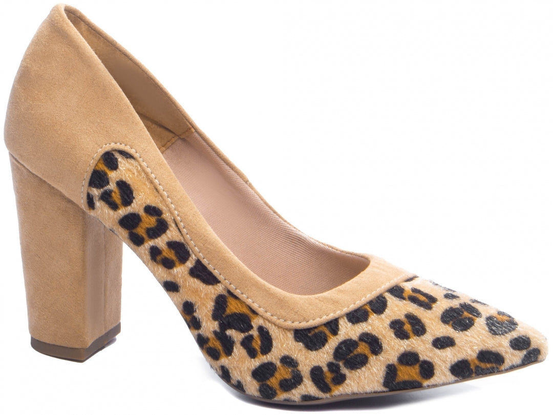 Sapato Scarpin Feminino Leopardo Salto Grosso Quadrado - AFC Torricella