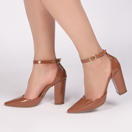 Sapato Scarpin Salto Grosso com Fivela - Gamma Torricella