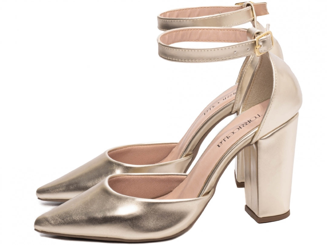 Sapato Scarpin Salto Grosso com Fivela - Gamma Torricella