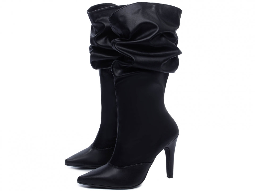 Bota Franzida Feminina Bico e Salto Fino - Kent Torricella