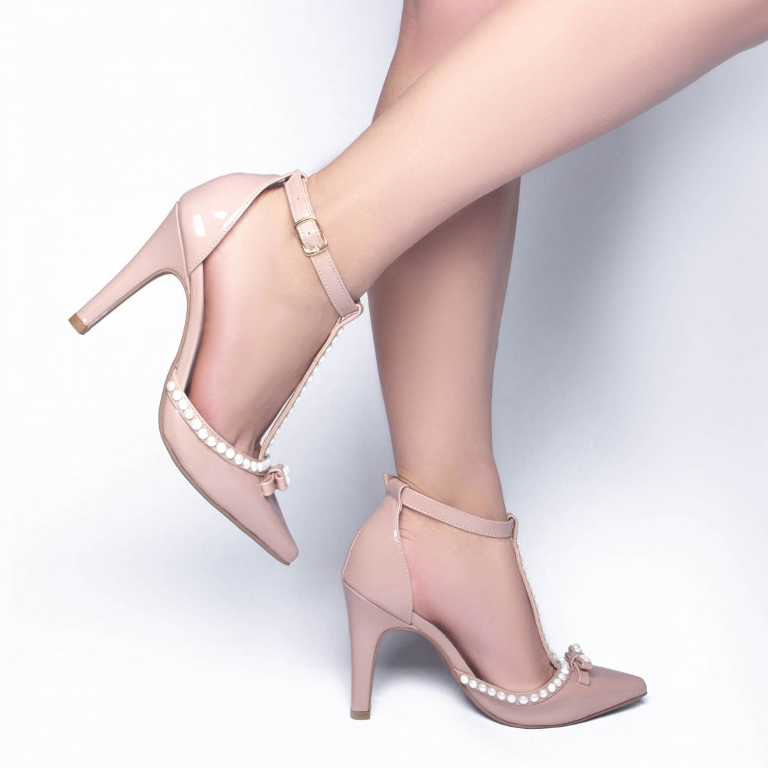 Sapato Scarpin Feminino em Pérolas com Fivela - Nancy Torricella