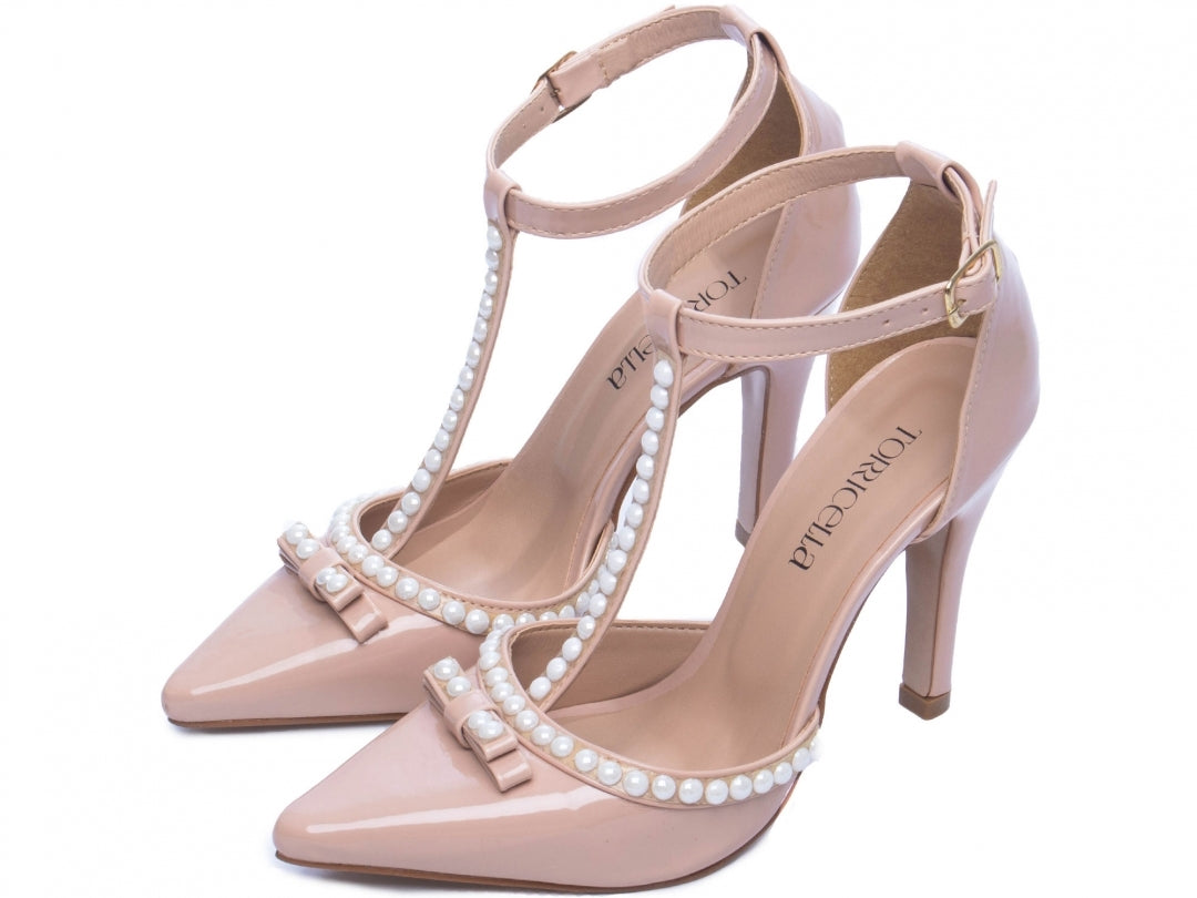 Sapato Scarpin Feminino em Pérolas com Fivela - Nancy Torricella