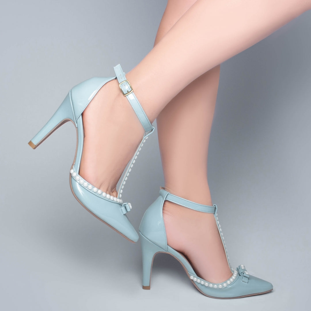 Sapato Scarpin Feminino em Pérolas com Fivela - Nancy Torricella