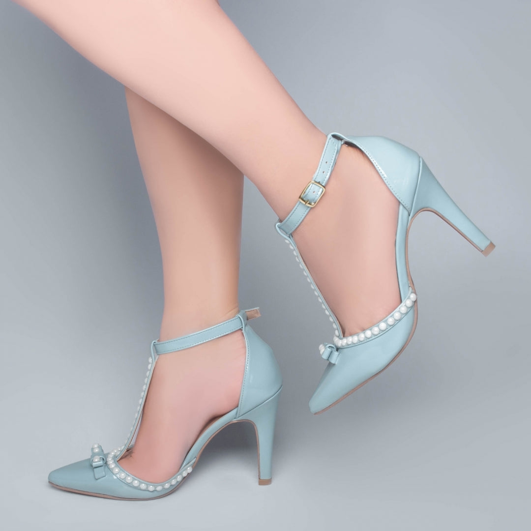 Sapato Scarpin Feminino em Pérolas com Fivela - Nancy Torricella