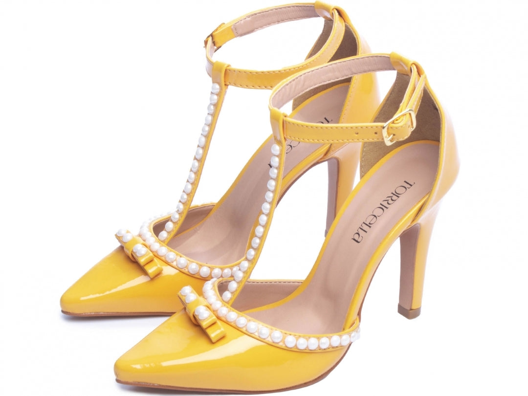 Sapato Scarpin Feminino em Pérolas com Fivela - Nancy Torricella
