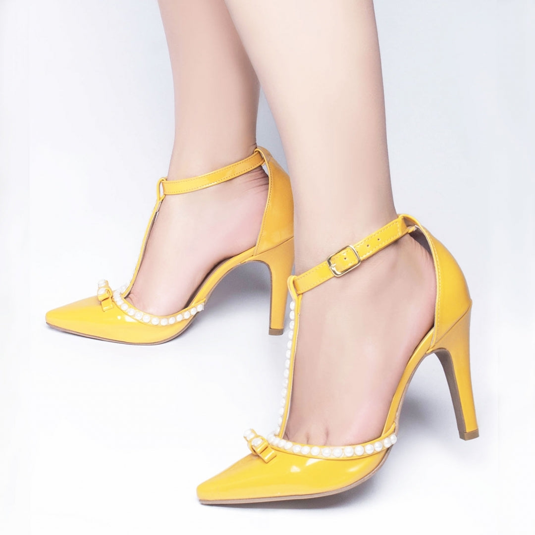 Sapato Scarpin Feminino em Pérolas com Fivela - Nancy Torricella