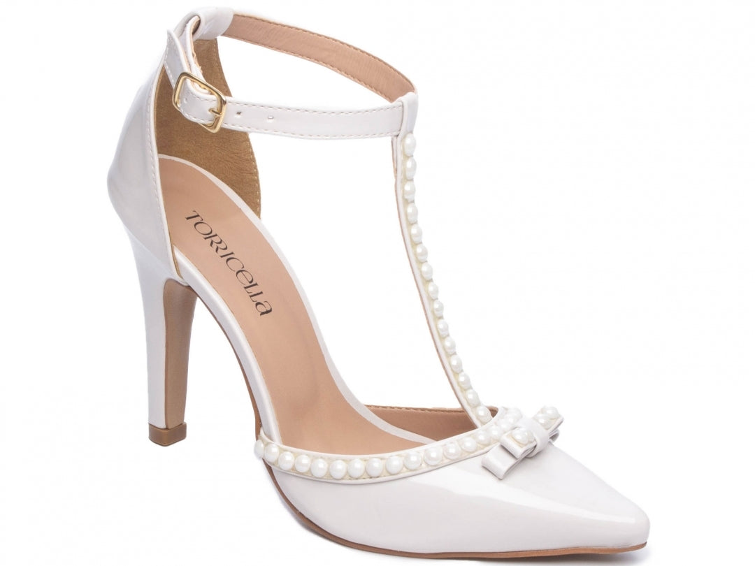 Sapato Scarpin Feminino em Pérolas com Fivela - Nancy Torricella