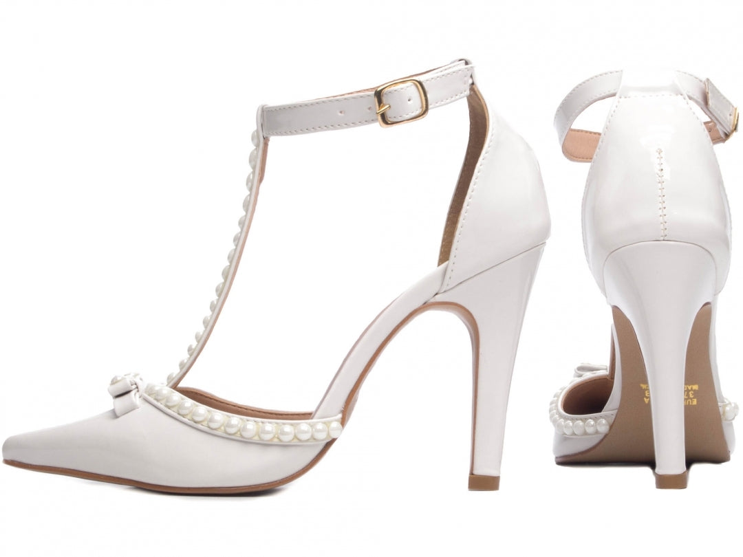 Sapato Scarpin Feminino em Pérolas com Fivela - Nancy Torricella
