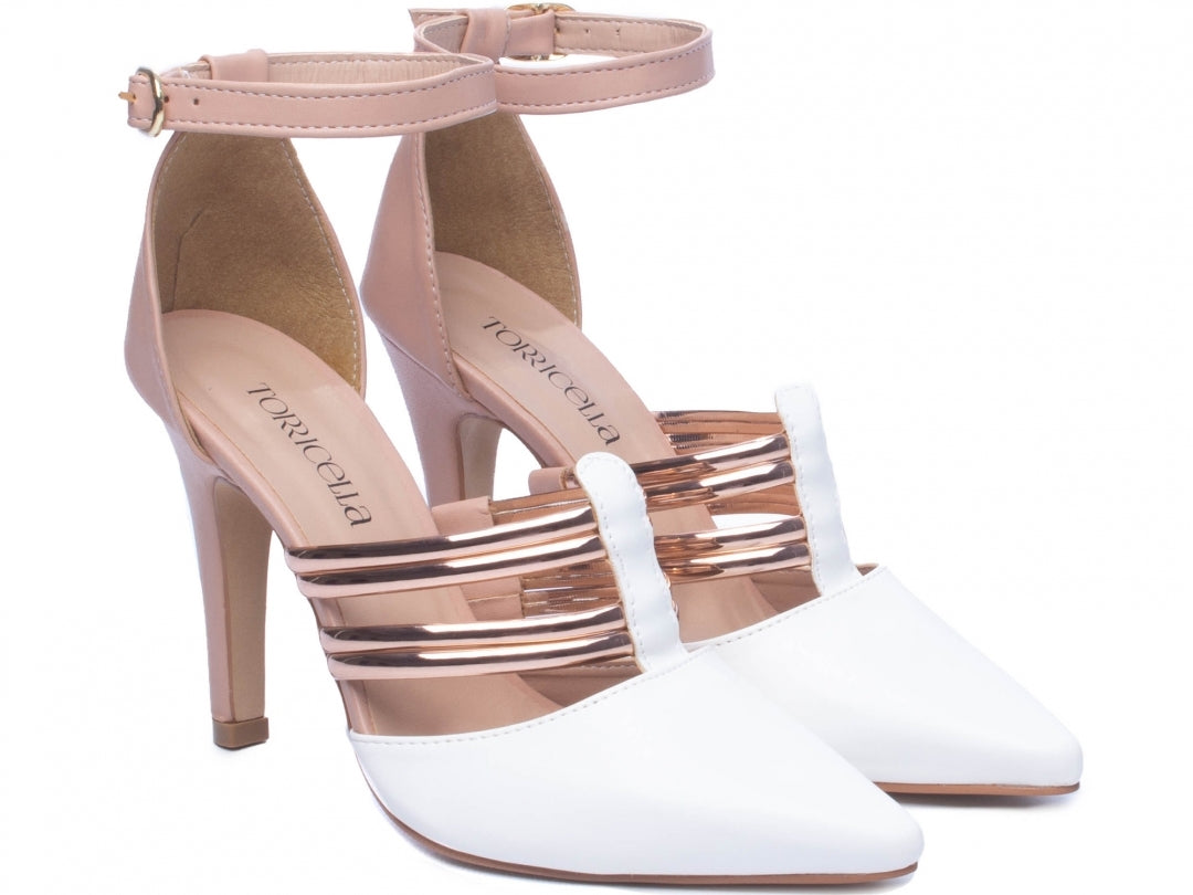 Sapato Feminino Scarpin com Tiras e Fivela - Crossair Torricella