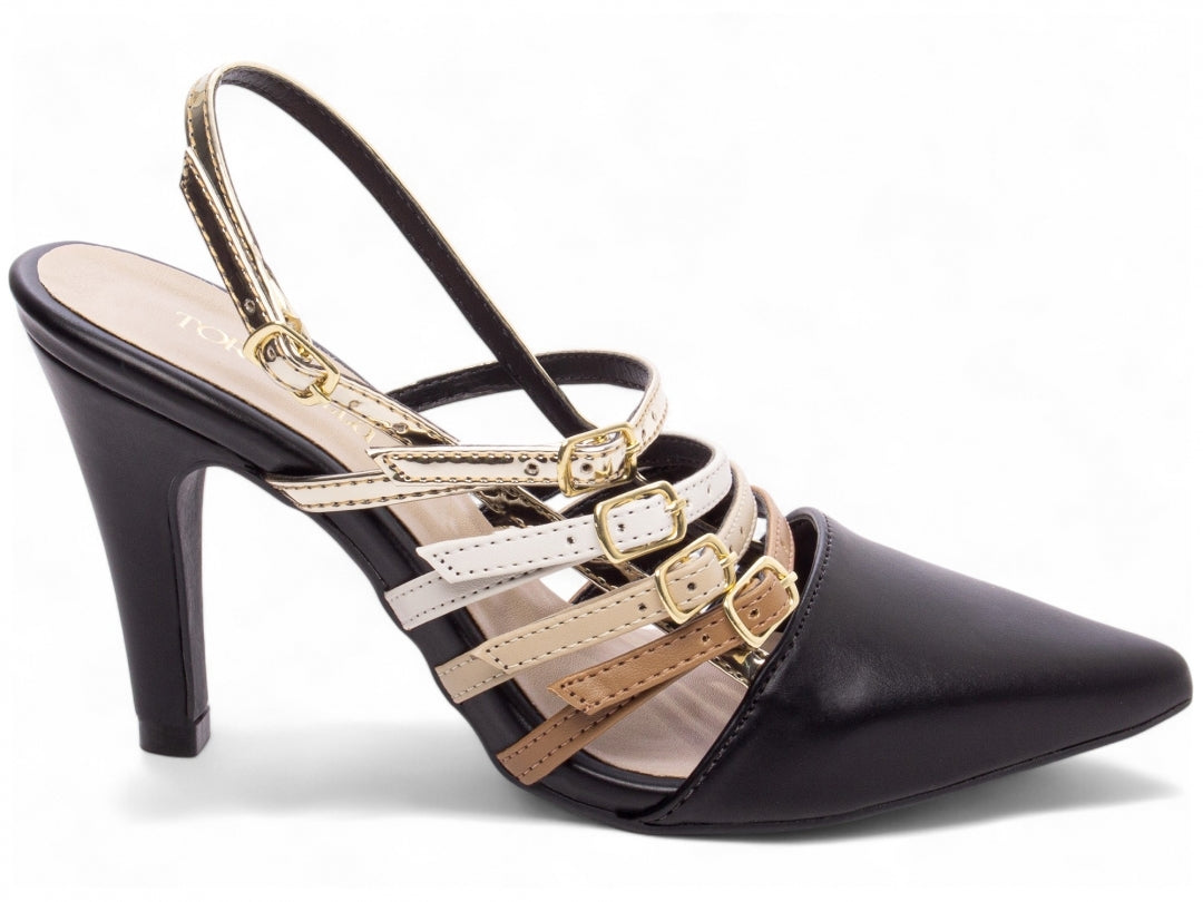 Sapato Scarpin Feminino com Fivela Salto Fino - Lockie Torricella
