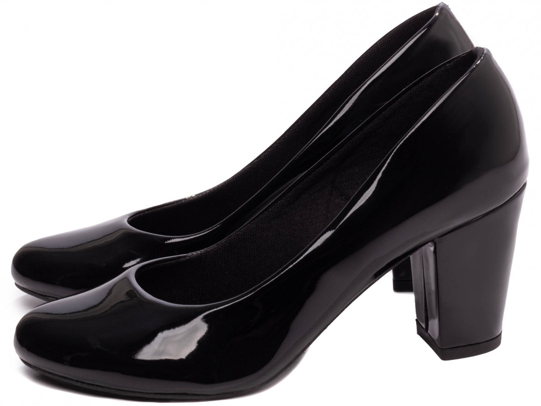 Sapato Scarpin Feminino Bico Redondo em Verniz - Natti Torricella