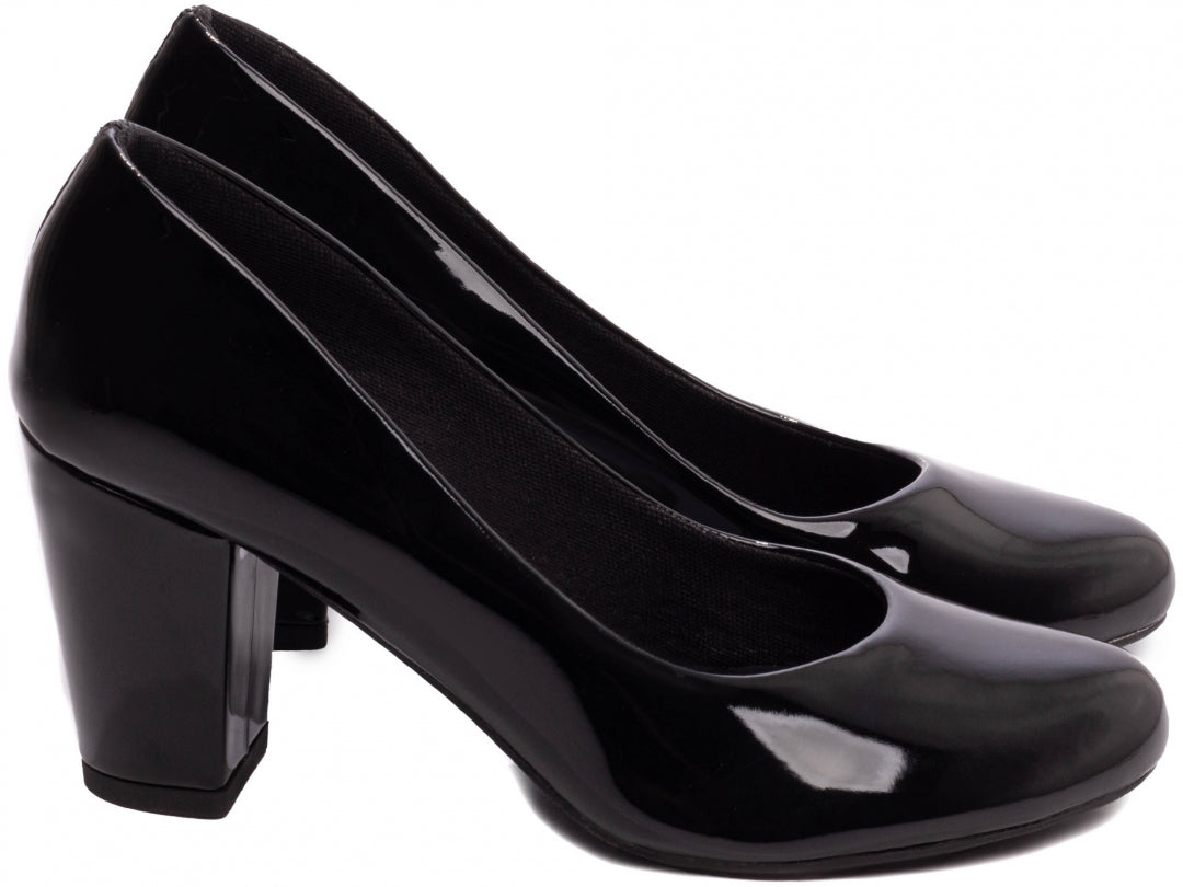 Sapato Scarpin Feminino Bico Redondo em Verniz - Natti Torricella