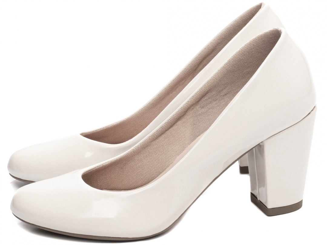 Sapato Scarpin Feminino Bico Redondo em Verniz - Natti Torricella