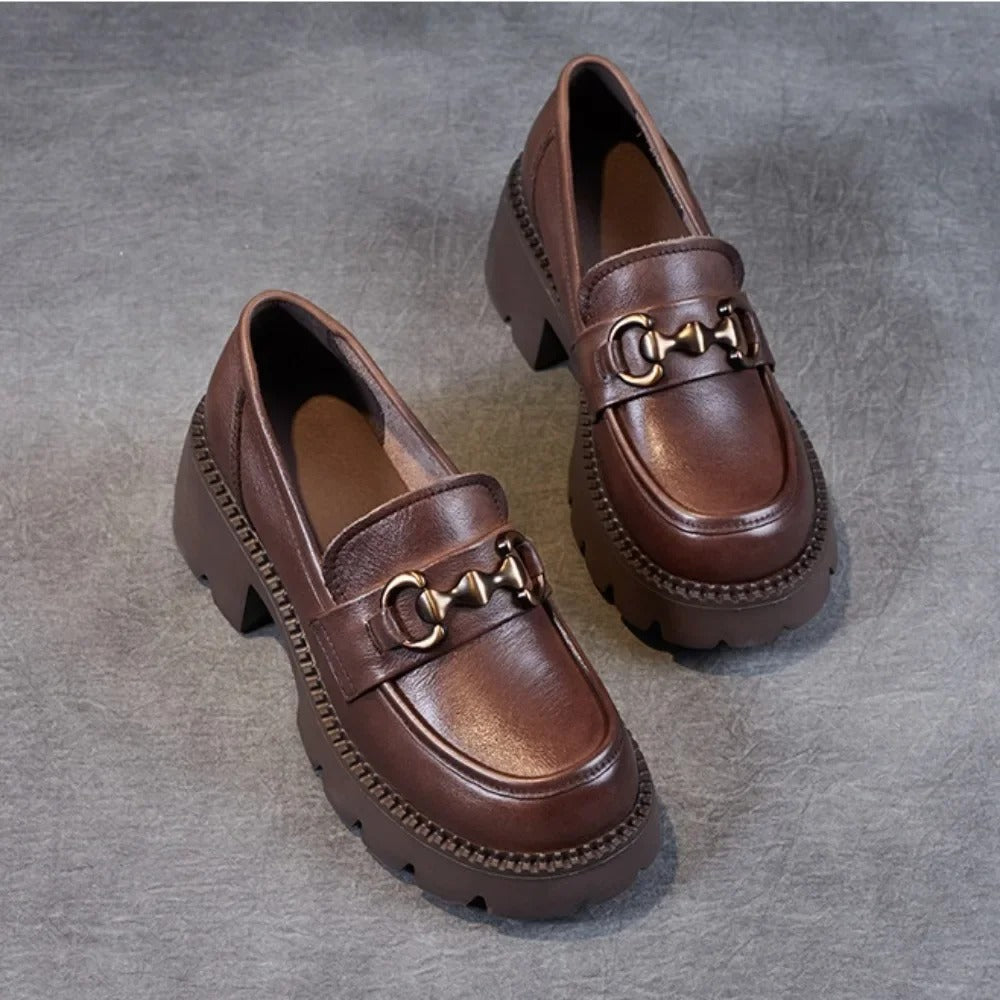 Mocassim Feminino Plataforma Cano Raso Retro - RUB