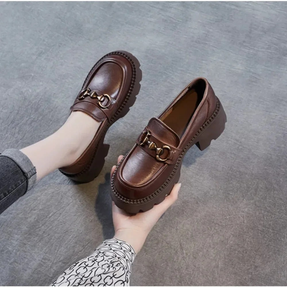 Mocassim Feminino Plataforma Cano Raso Retro - RUB