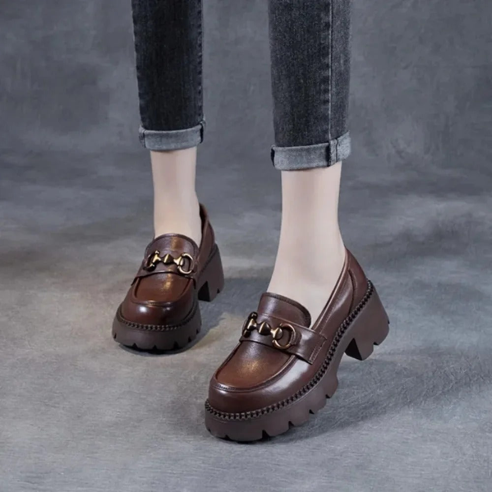 Mocassim Feminino Plataforma Cano Raso Retro - RUB