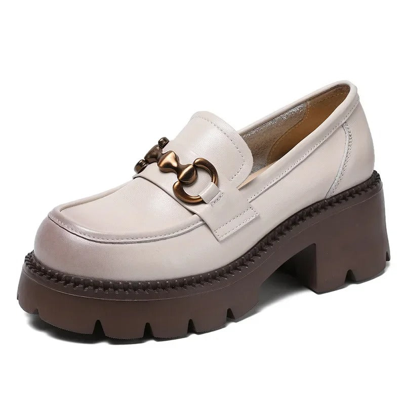 Mocassim Feminino Plataforma Cano Raso Retro - RUB