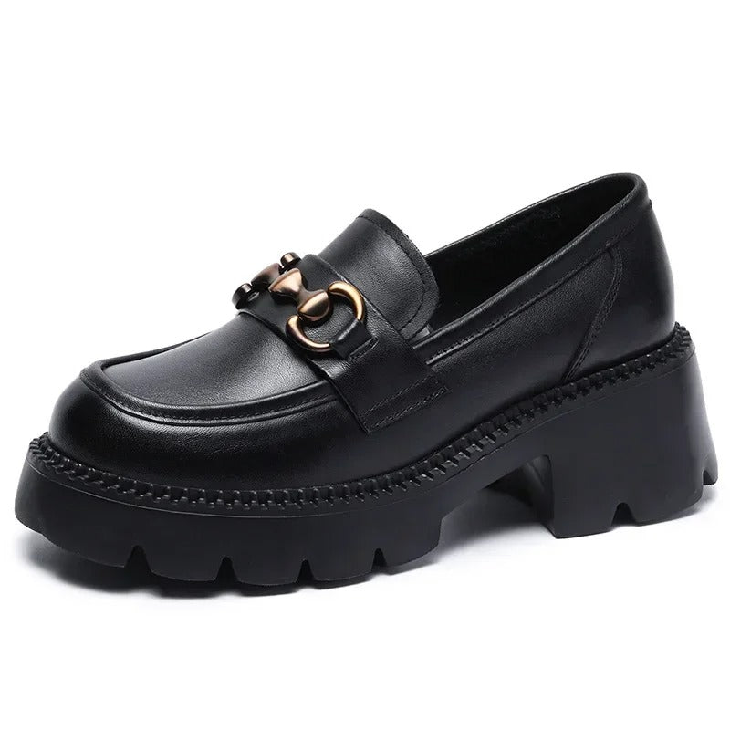 Mocassim Feminino Plataforma Cano Raso Retro - RUB