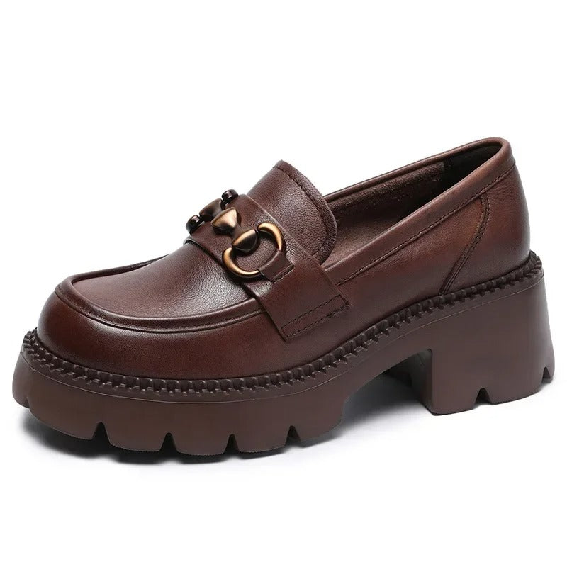 Mocassim Feminino Plataforma Cano Raso Retro - RUB
