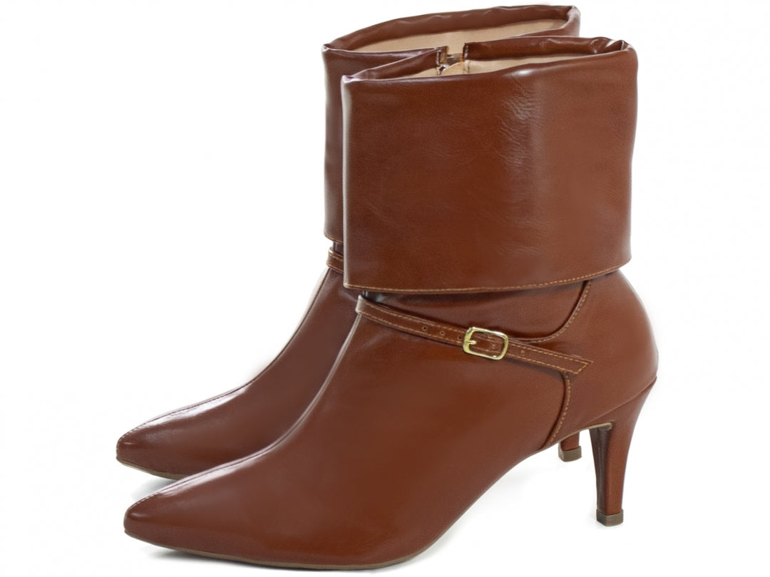 Bota Feminina Ankle Cano Curto e Salto Grosso -  Aisha Torricella