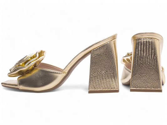 Sandália Tamanco Feminino com Flor Decorativa - FLW Torricella