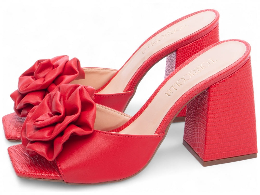 Sandália Tamanco Feminino com Flor Decorativa - FLW Torricella