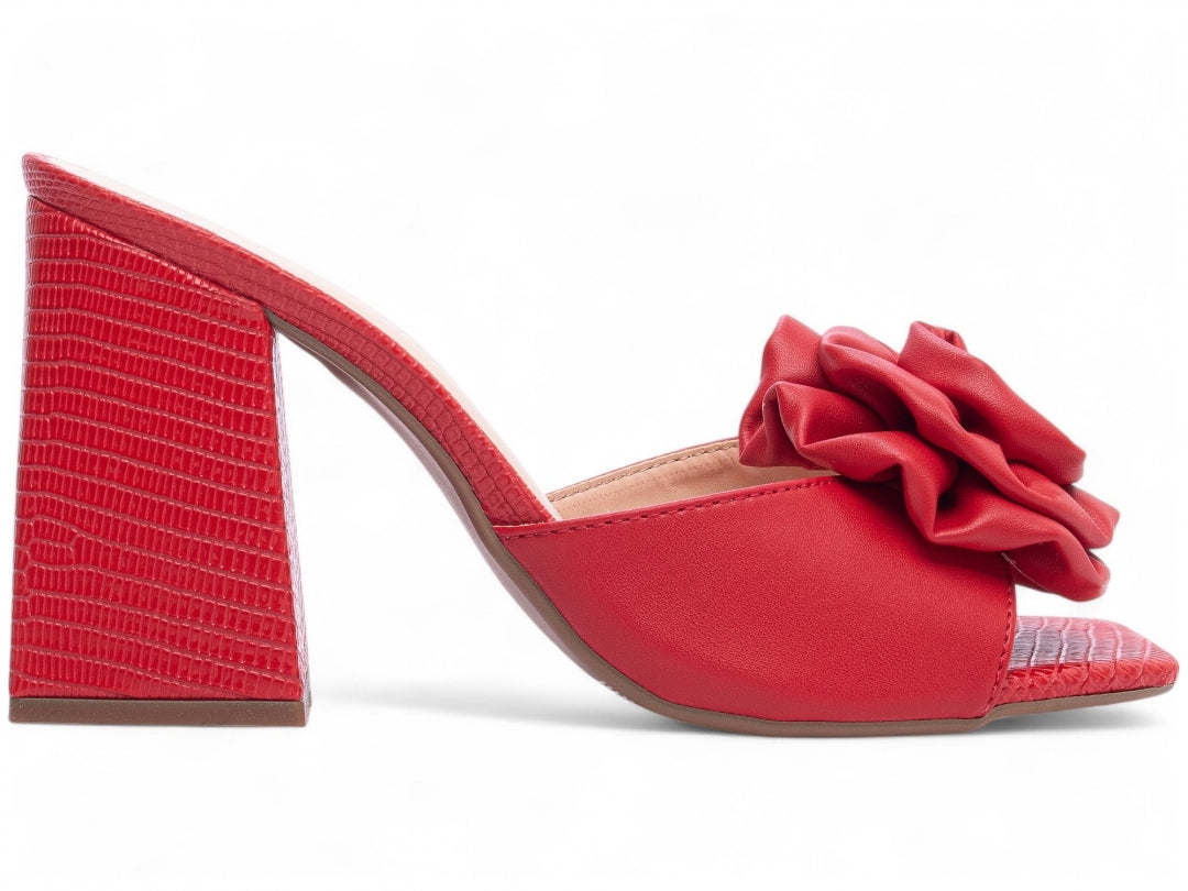 Sandália Tamanco Feminino com Flor Decorativa - FLW Torricella
