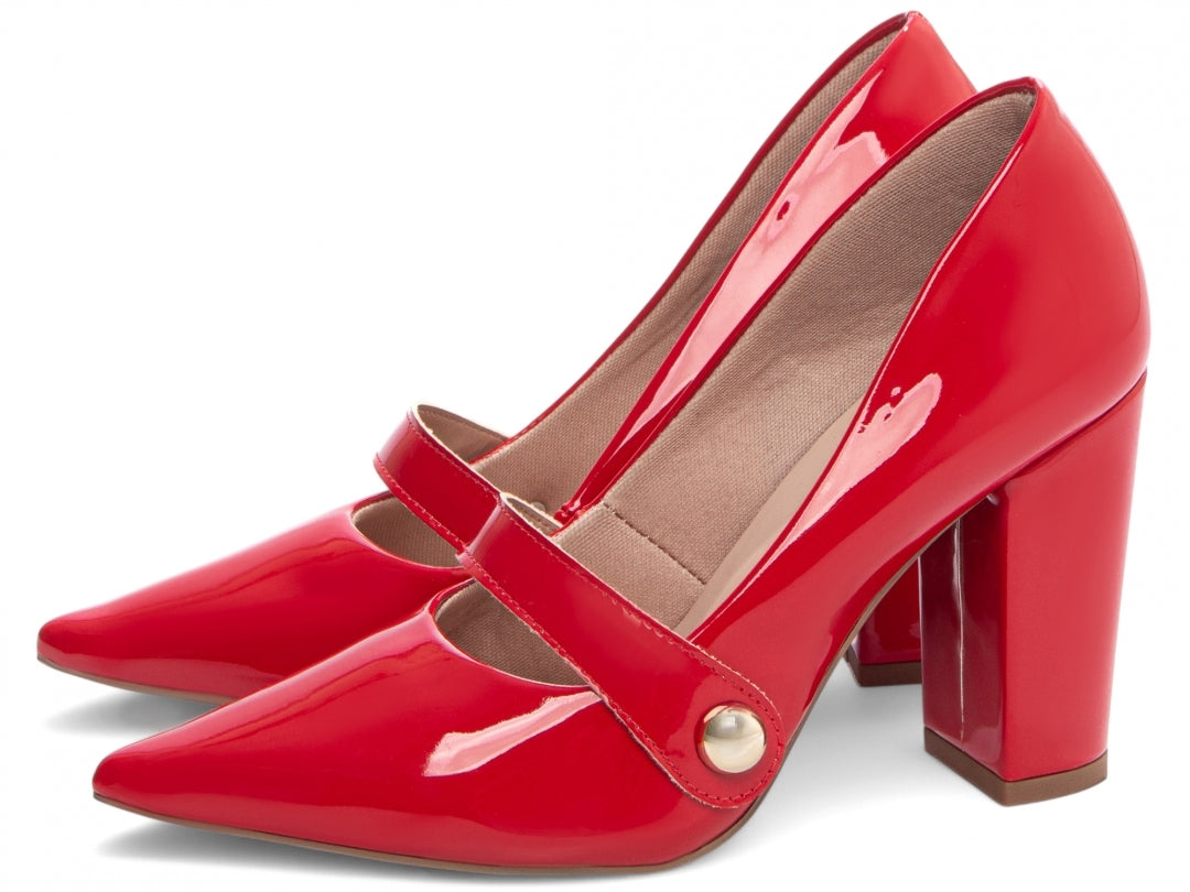 Sapato Scarpin Clássico com Tira em Verniz - AGS Torricella