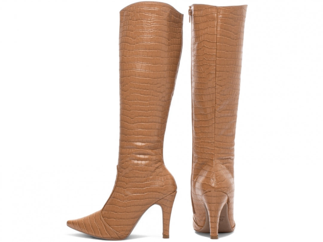 Bota Bico Fino Feminina Texturizada - Raja Torricella