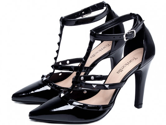 Sapato Feminino Scarpin com Enfeite Pirâmide e Fivela - Blitz Torricella