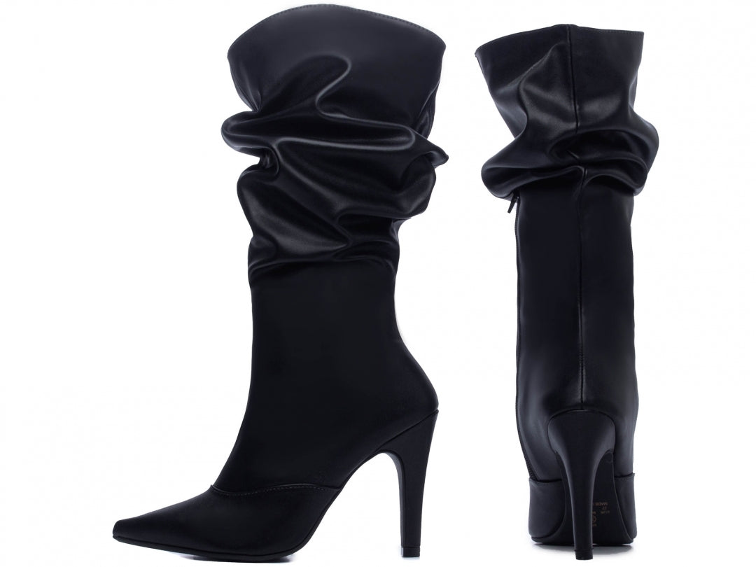 Bota Franzida Feminina Bico e Salto Fino - Kent Torricella