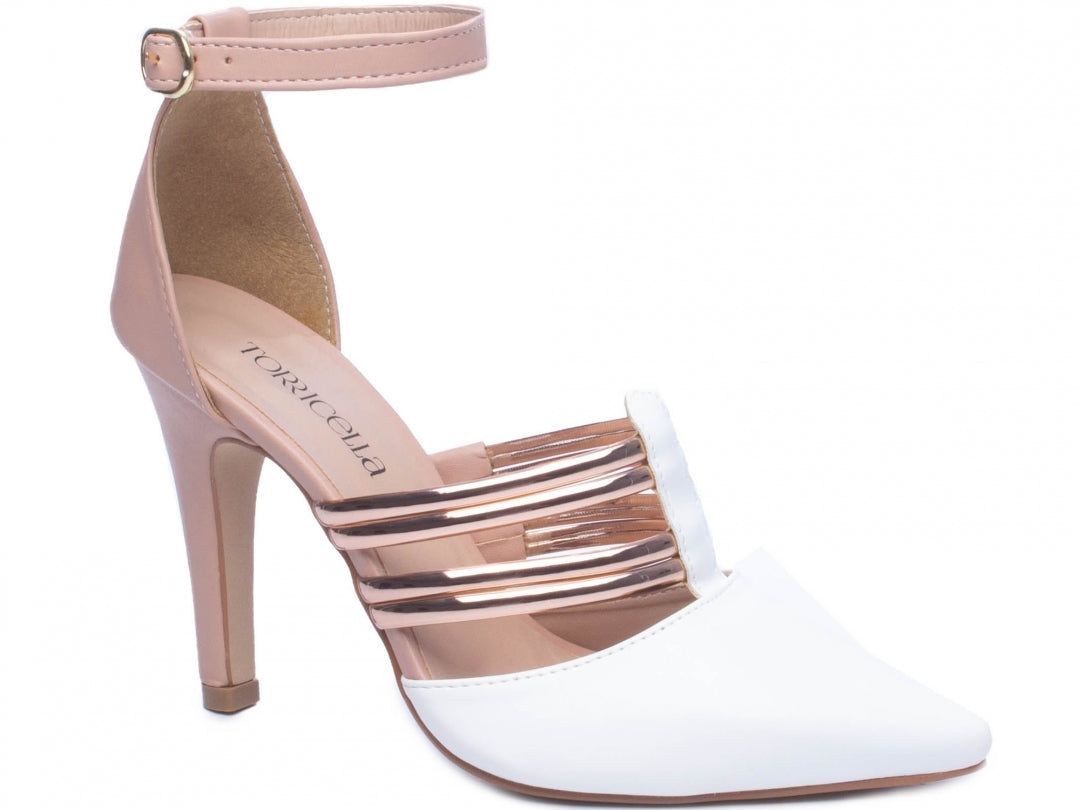 Sapato Feminino Scarpin com Tiras e Fivela - Crossair Torricella