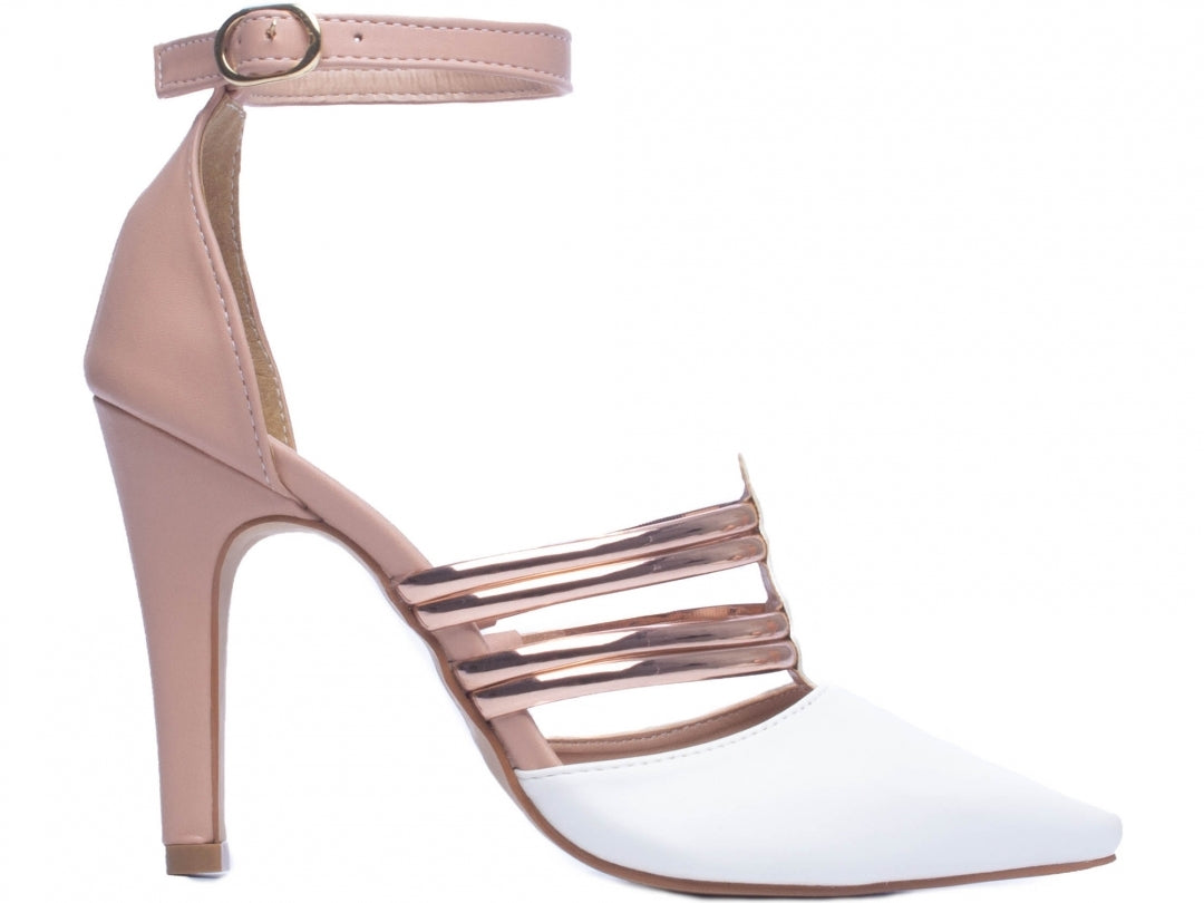 Sapato Feminino Scarpin com Tiras e Fivela - Crossair Torricella