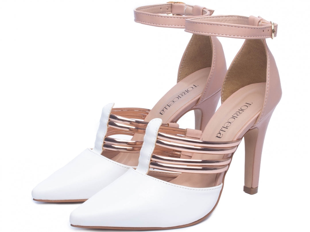 Sapato Feminino Scarpin com Tiras e Fivela - Crossair Torricella