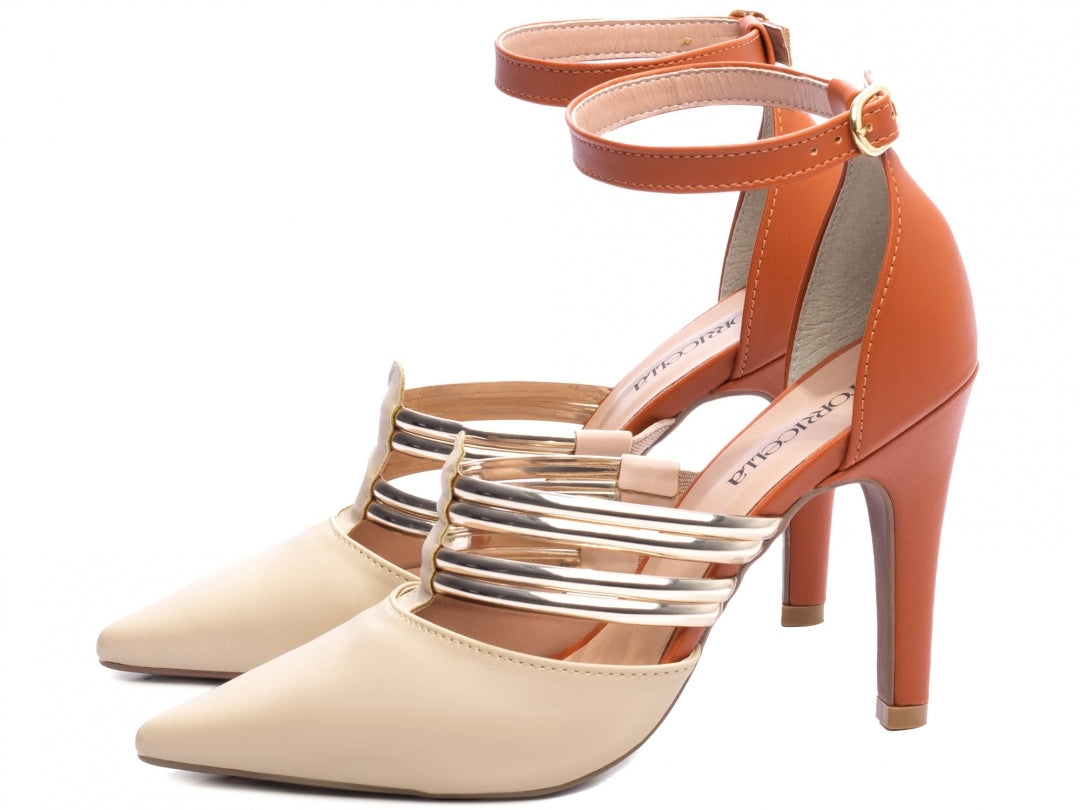 Sapato Feminino Scarpin com Tiras e Fivela - Crossair Torricella