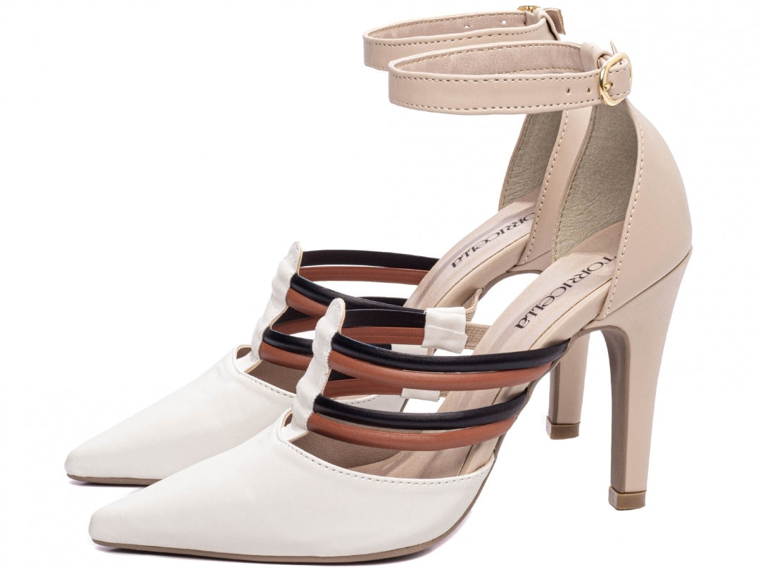 Sapato Feminino Scarpin com Tiras e Fivela - Crossair Torricella