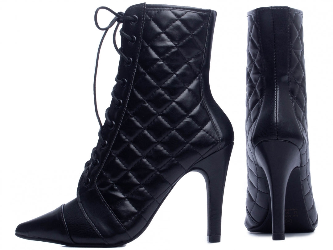 Bota Bico Fino Feminina em Costura e Cordão - Fantasy Torricella