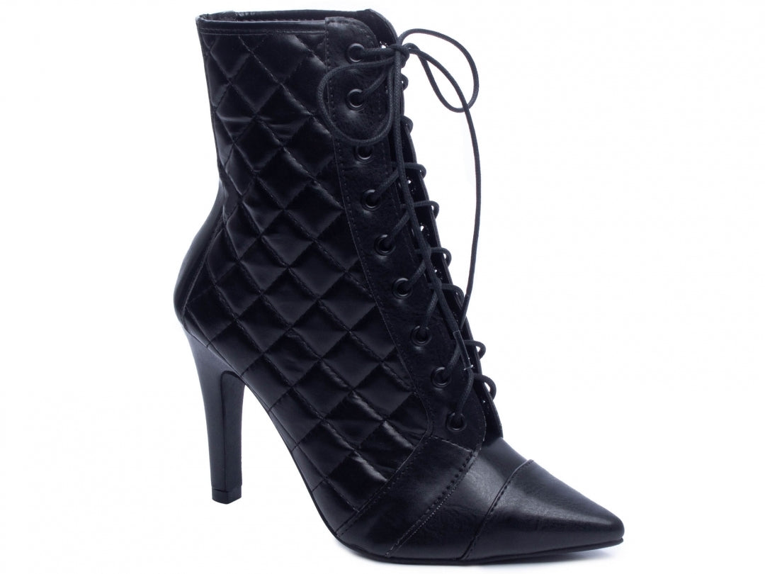 Bota Bico Fino Feminina em Costura e Cordão - Fantasy Torricella