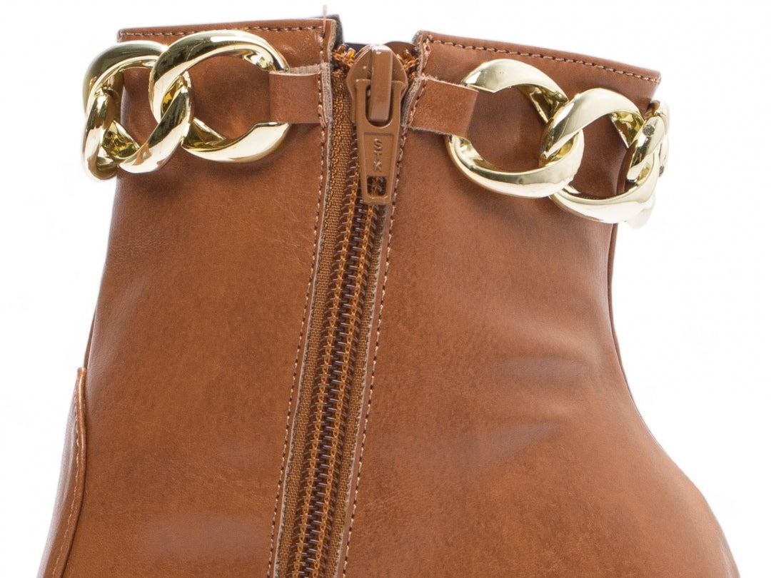 Bota Feminina Bico Fino Liso com Corrente - Fusion Torricella