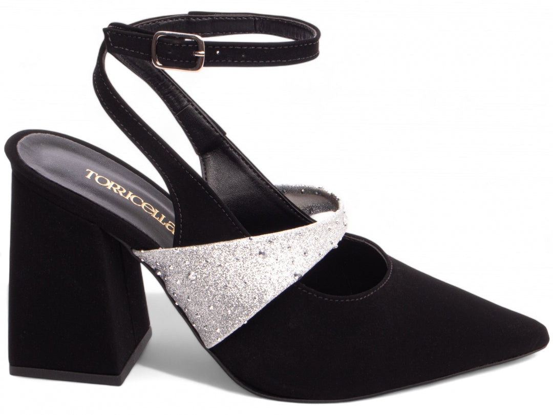 Sapato Scarpin Feminina com Brilho e Fivela - Cazo Torricella