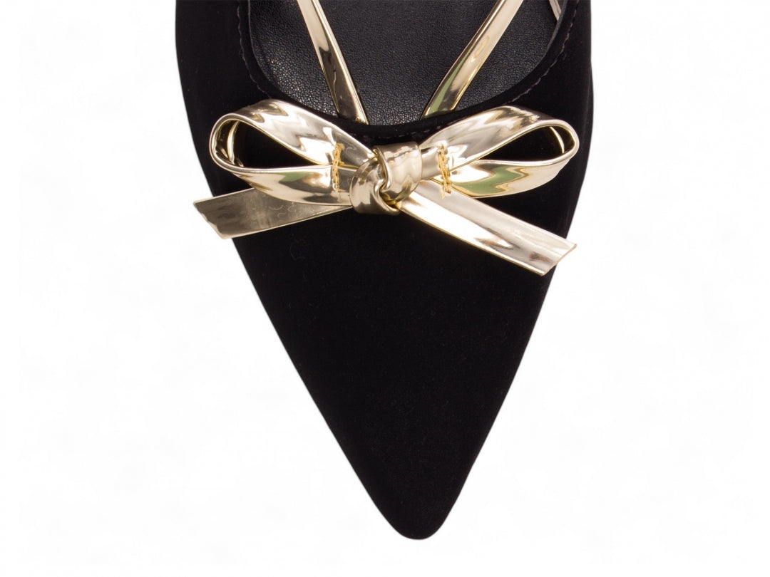 Sapato Scarpin Feminino Metálico com Laço - Cassie Torricella