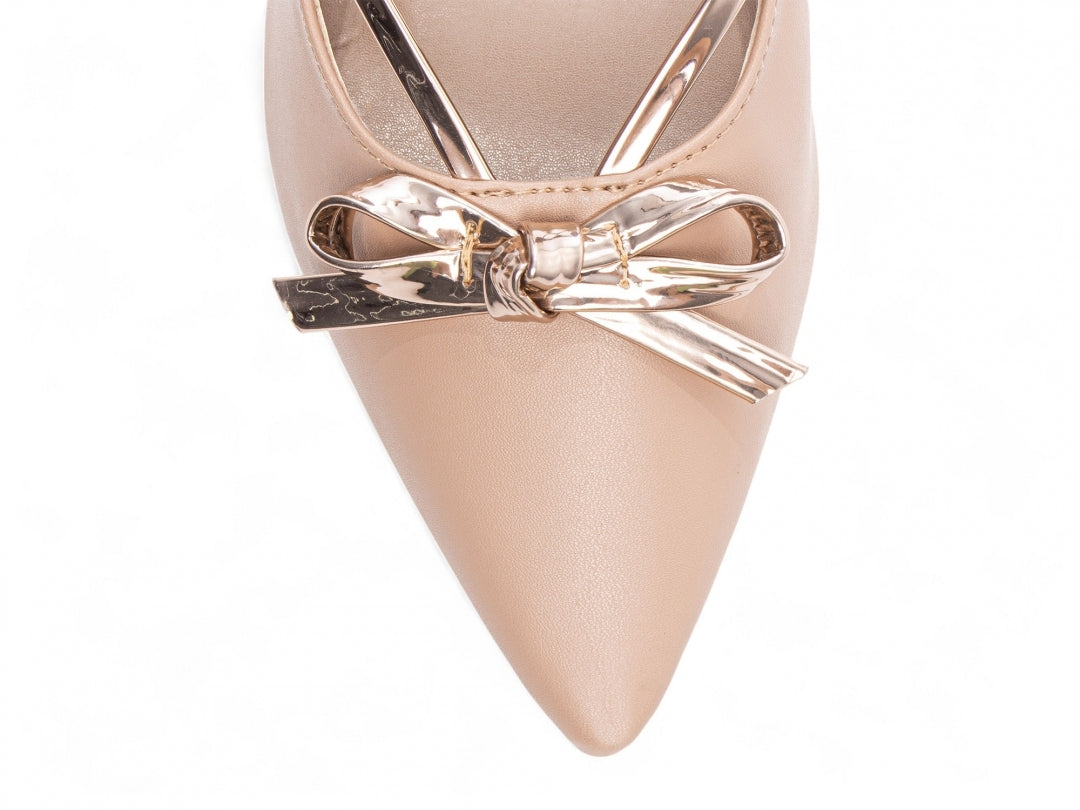 Sapato Scarpin Feminino Metálico com Laço - Cassie Torricella