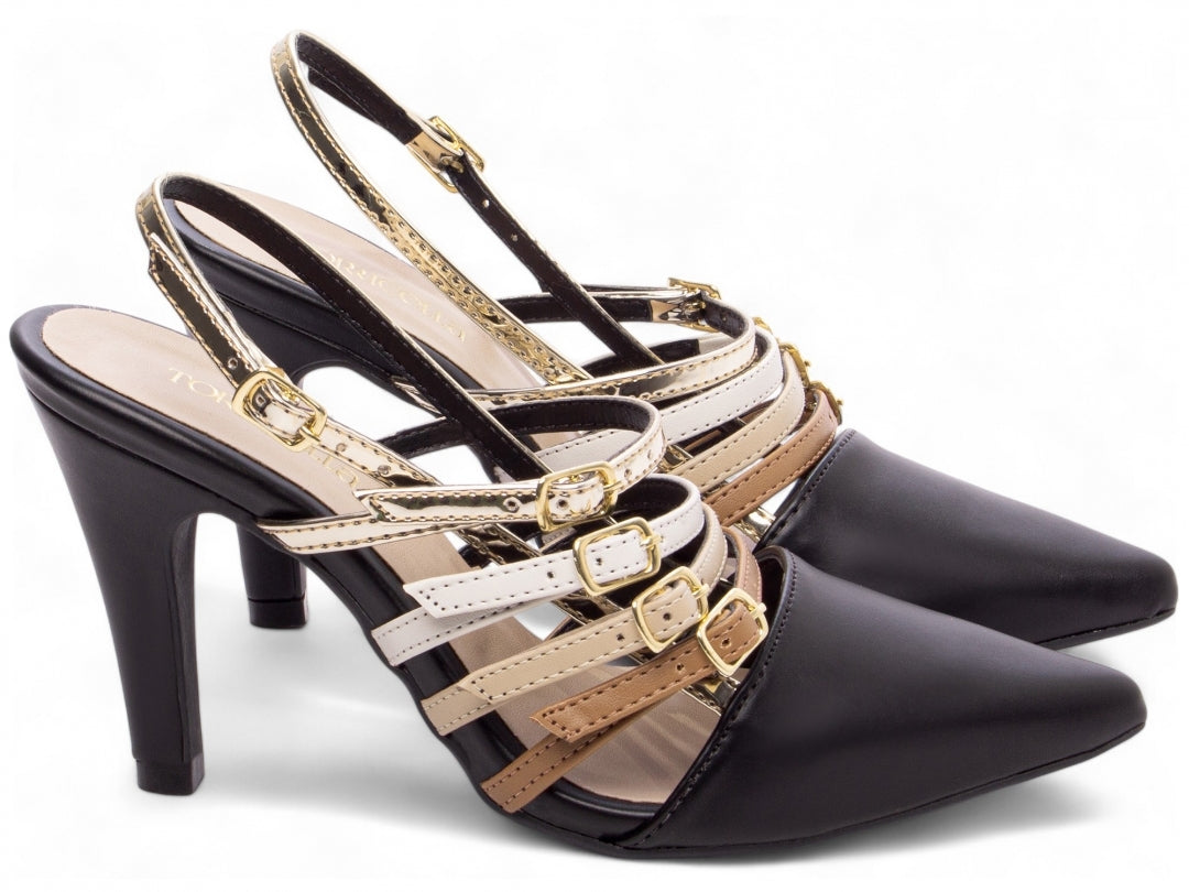 Sapato Scarpin Feminino com Fivela Salto Fino - Lockie Torricella