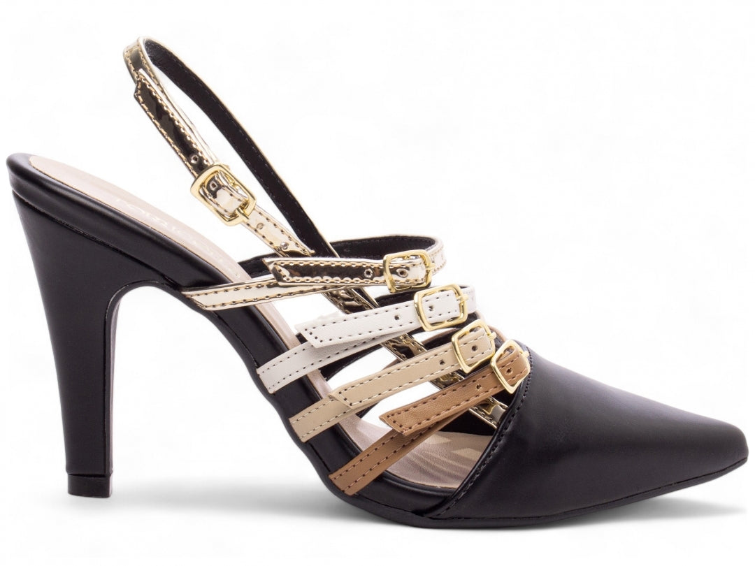 Sapato Scarpin Feminino com Fivela Salto Fino - Lockie Torricella