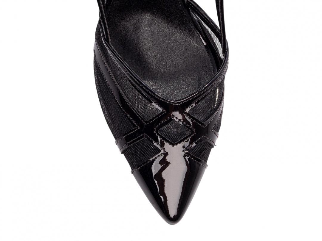 Sapato Scarpin Feminino de Fivela e Tela - Lusion Torricella