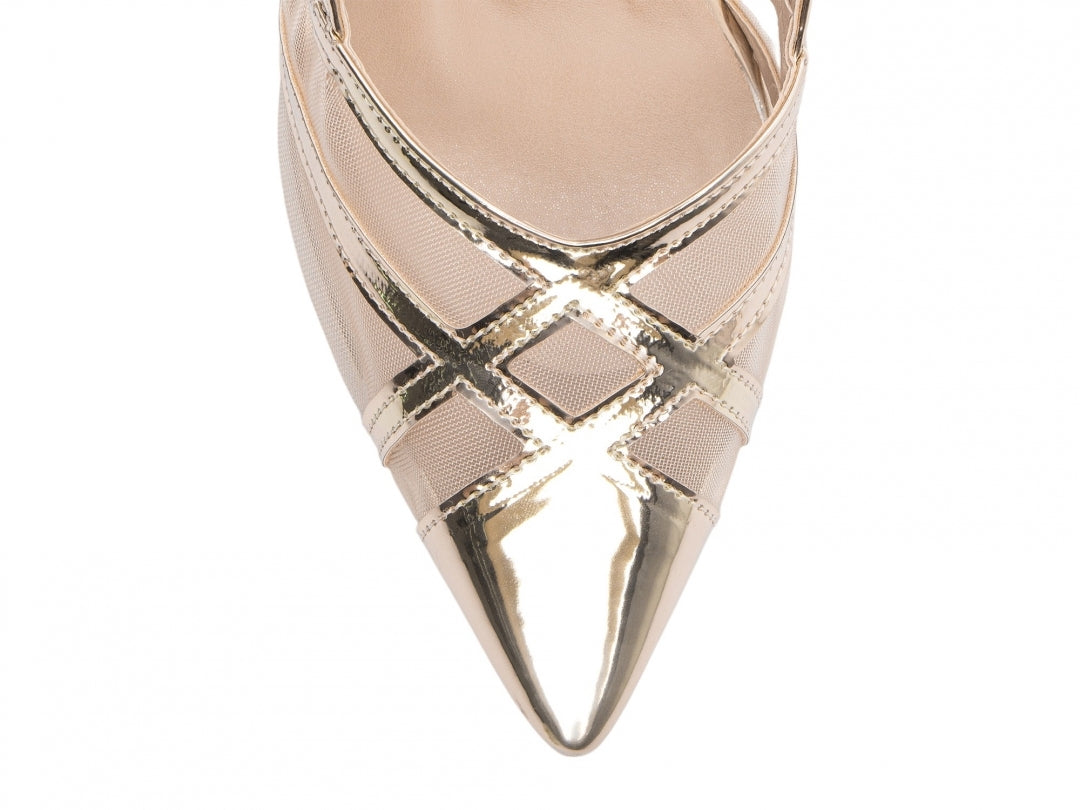 Sapato Scarpin Feminino de Fivela e Tela - Lusion Torricella