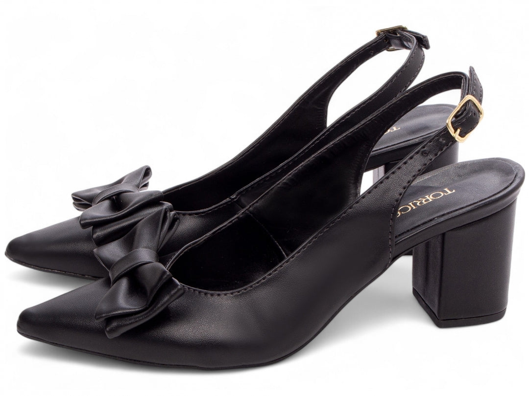 Sapato Scarpin Feminino com Laço e Fivela - Carmin Torricella