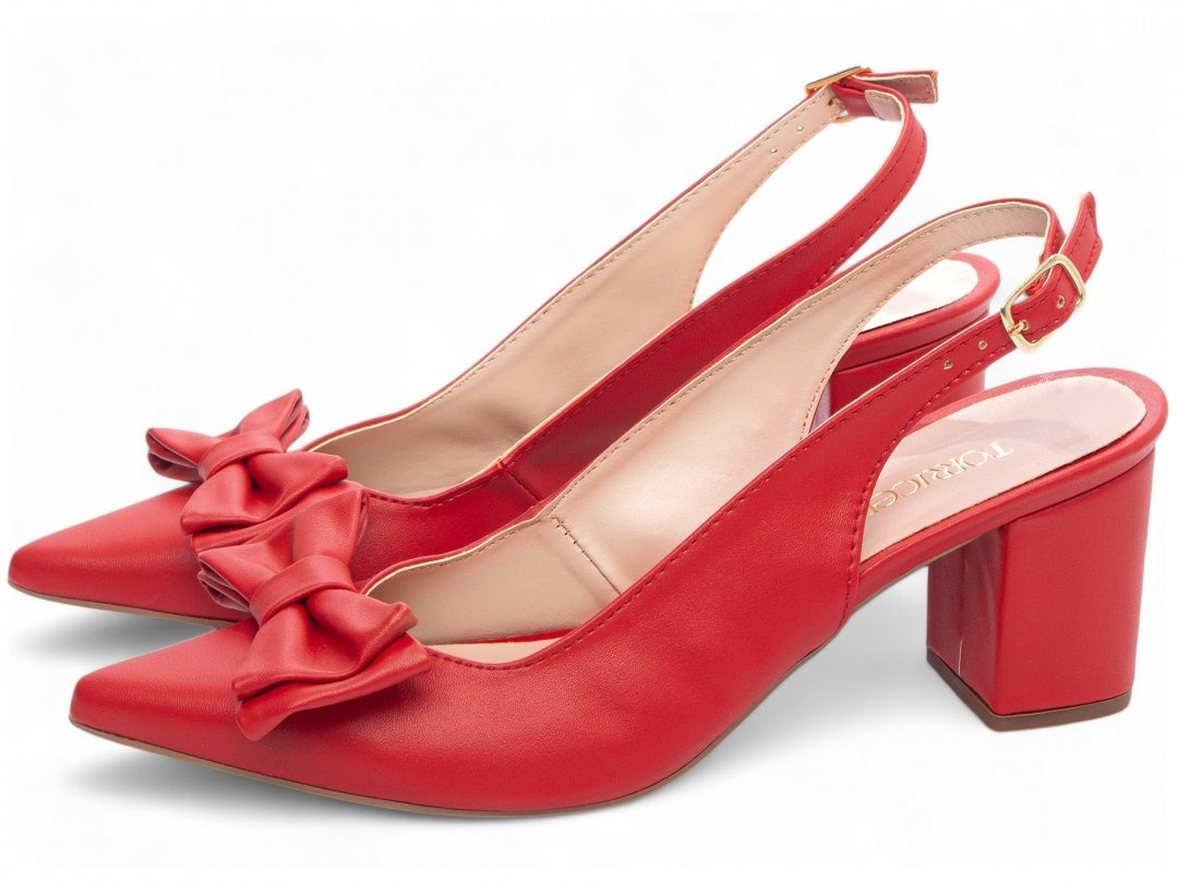 Sapato Scarpin Feminino com Laço e Fivela - Carmin Torricella