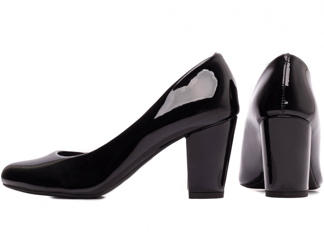 Sapato Scarpin Feminino Bico Redondo em Verniz - Natti Torricella