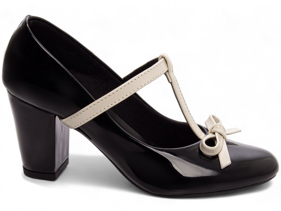 Sapato Boneca Feminino Mary Jane Salto Grosso com Laço - Lully Torricella